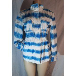 Nwt Style & Co Tie-Dyed Field Jacket Blue And White Size Womens XS Retail $79